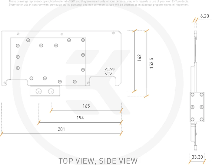 EK Water Blocks Quantum Line EK-Quantum Vector Strix RTX 3080/3090 Active Backplate Acetal
