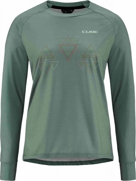 Cube ATX Rundhals Trikot langarm grün (Damen)