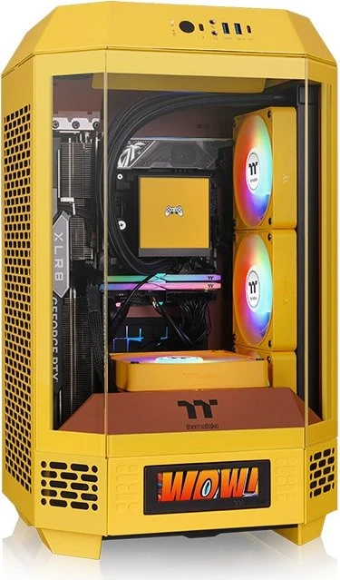 Thermaltake The Tower 250 Butter Caramel, gelb, Glasfenster, Mini-ITX
