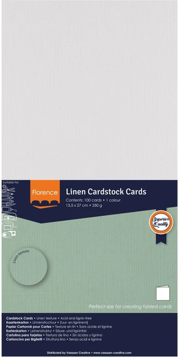 Vaessen Creative Leinenkarton 27x13,5cm Elfenbein, 100 Blatt