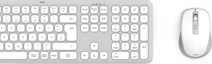 Hama WKM-550 Multi-Device-Tastatur-Maus-Set, weiß, USB/Bluetooth, DE