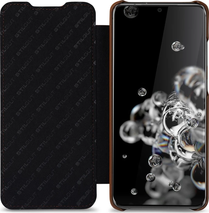 Stilgut Book Type Leather Case für Samsung Galaxy S20 Ultra braun