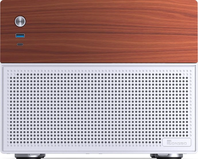 Jonsbo N4 White, weiß/braun