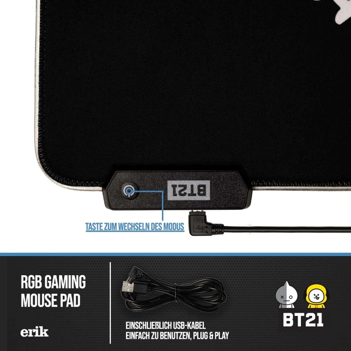 Grupo Erik Editores BT21 XL RGB, 900x400mm, Motiv schwarz/blau