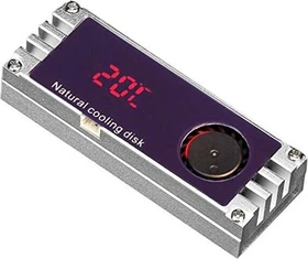 M.2 2280 Alu, doppelseitige Kühler für SSDs, Lüfter, Temperaturanzeige, silber (verschiedene Markenbezeichnungen)