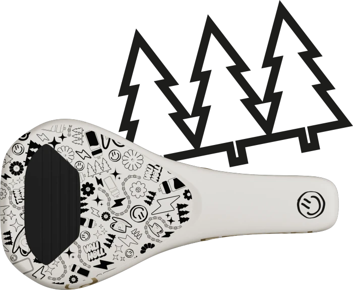 Ergon SM Downhill Comp Vali Höll Edition 120mm Sattel weiß/gold