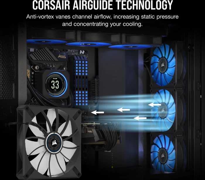Corsair ML Series ML140 LED Elite Blue, schwarz, 140mm
