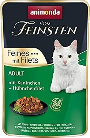 animonda Vom Feinsten Adult, mit Kaninchen + Hühnchenfilet, 1.53kg (18x 85g)