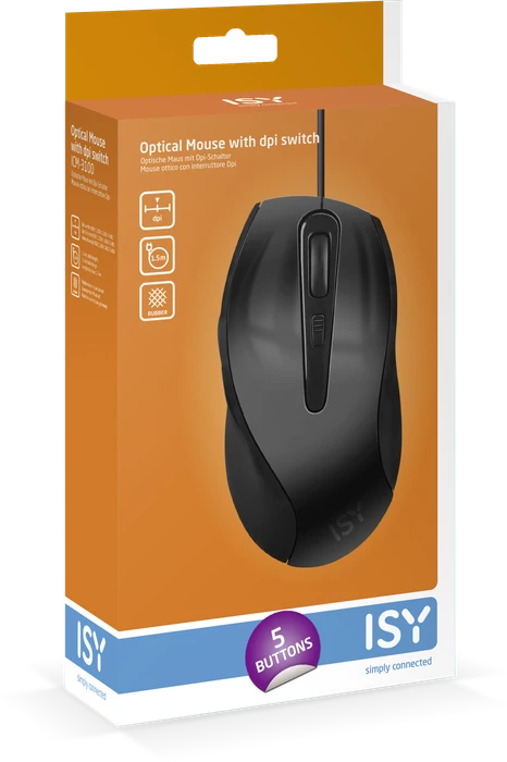 ISY ICM-3100 Mouse schwarz, USB