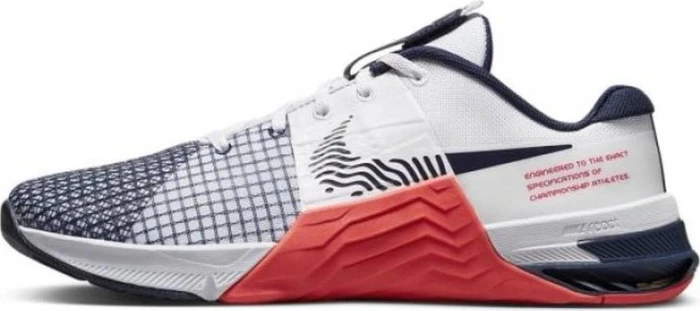 Nike Metcon 8 white/bright crimson/obsidian (Herren)