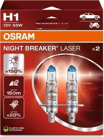 Osram Night Breaker Laser H1 55W +150%, 2er-Pack Box
