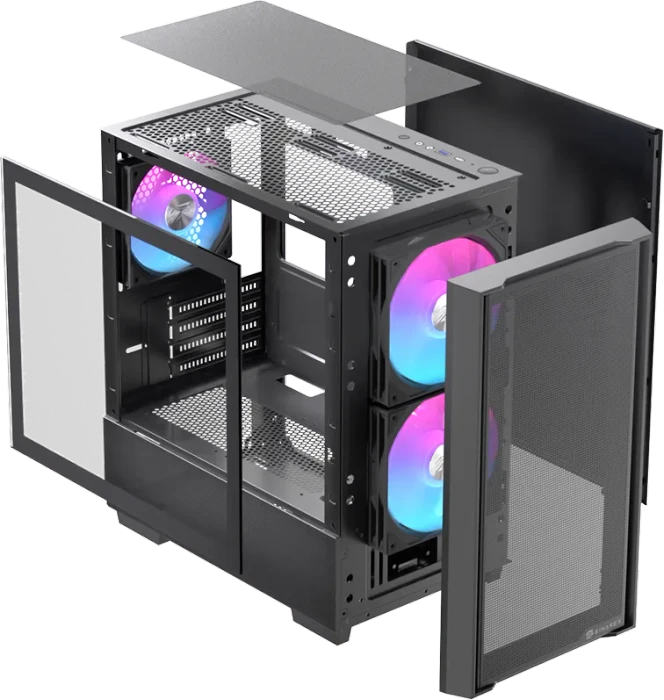 Einarex Pulse PM150 RGB Black, schwarz, Glasfenster