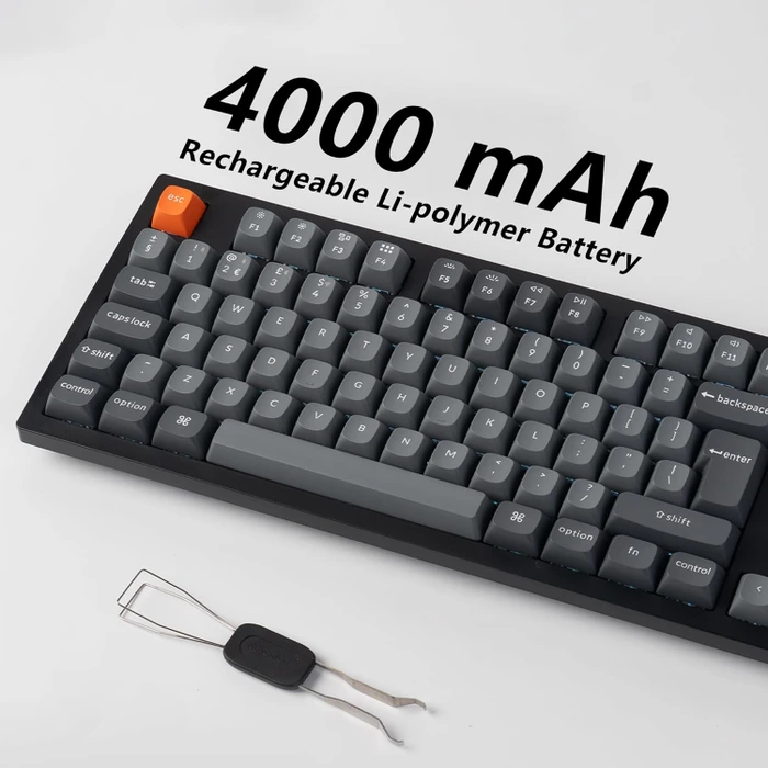 Keychron K10 Max, schwarz/grau, LEDs weiß, Keychron Super BANANA, USB/Bluetooth, UK