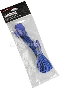 BitFenix Alchemy 4-Pin Molex auf 3x 4-Pin Molex 55cm, sleeved blau/blau