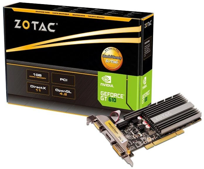 Zotac GeForce GT 610 PCI, 1GB DDR3, VGA, DVI, HDMI