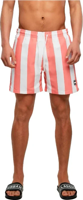 Urban Classics Pattern Badeshorts pale pink/bar stripe (Herren)