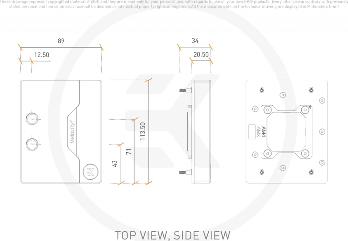 EK Water Blocks Quantum Line EK-Quantum Velocity² D-RGB, AM5, Nickel Acryl