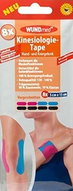WUNDmed Kinesiologie Tape Hand- und Kniegelenk 5x15cm schwarz, 8 Stück