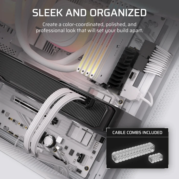 Corsair PSU Cable Kit Type 5 - Pro Kit, Elite Premium Individually Sleeved, weiß