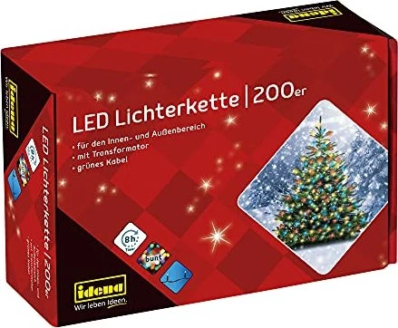 Idena Lichterkette LED 200x mehrfarbig