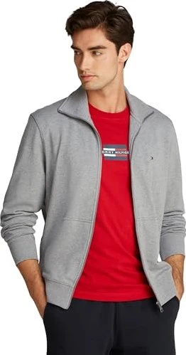 Tommy Hilfiger Sweatshirt Stehkragen Strickjacke medium grey heather (Herren)