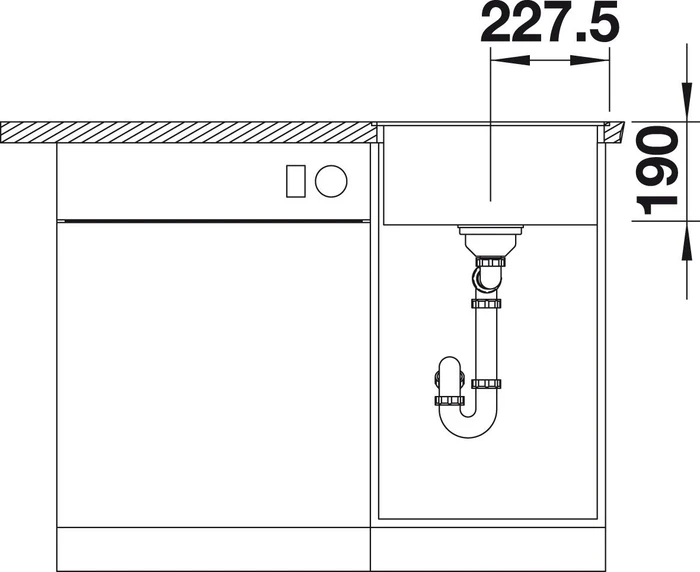 Blanco Dalago 45-F Einbau Becken mittig mit Ablauffernbedienung anthrazit