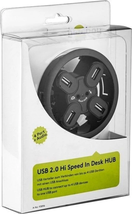Wentronic Goobay Audio Einbau USB-Hub, 4x USB-A 2.0, USB-A 2.0 [Stecker]