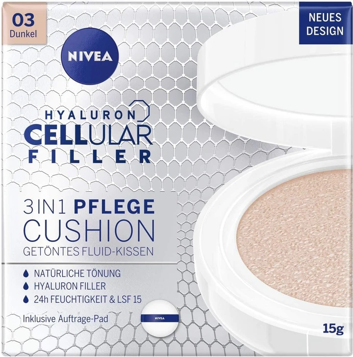 Nivea Hyaluron Cellular Filler 3in1 Pflege Cushion 03 dunkel LSF15, 15g