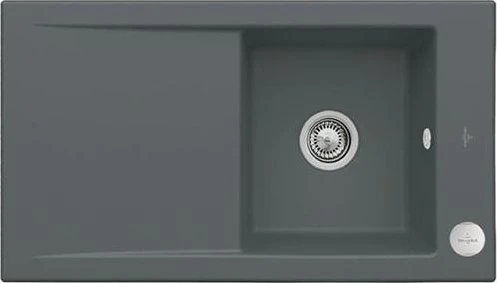 Villeroy & Boch Timeline 50 flat flächenbündig Becken reversibel mit Ablauffernbedienung graphite