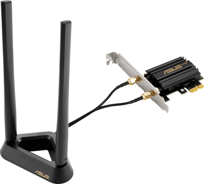 ASUS PCE-AXE59BT, AXE5400, 2.4GHz/5GHz/6GHz WLAN, Bluetooth 5.2 LE, PCIe x1