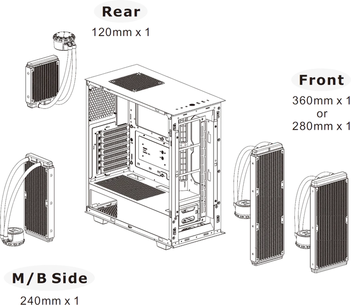 Thermaltake V350 TG ARGB Air, schwarz, Glasfenster