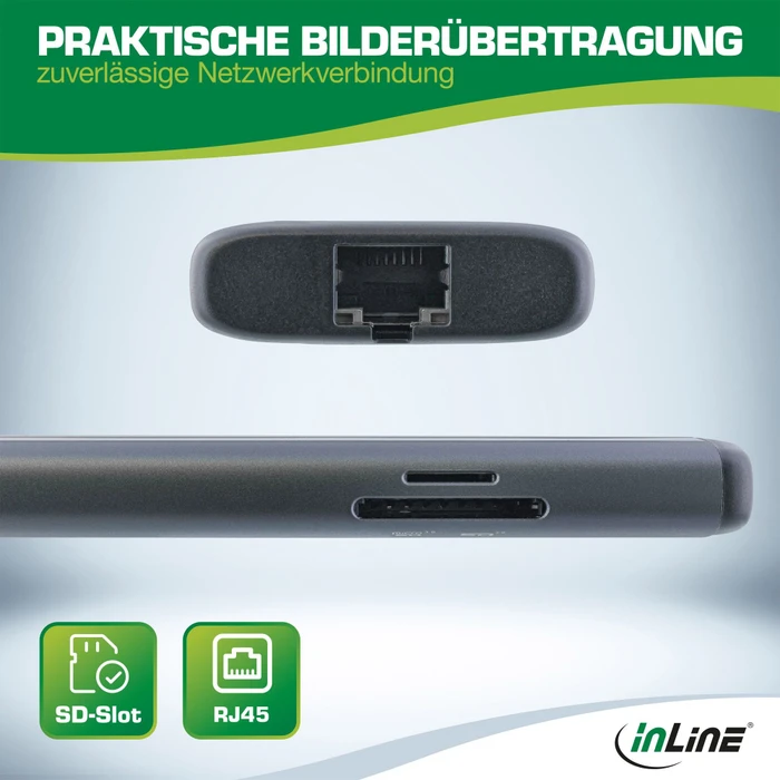 InLine 8-in-1 Multi-Hub mit 100W PD 3.0, USB-C 3.0 [Stecker]
