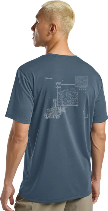 Jack Wolfskin Vonnan Graphic Funktionsshirt kurzarm peak trail midnight sky (Herren)