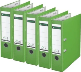 Leitz Qualitäts Ordner 2-Ring 180° Plastik, 80mm, A4, hellgrün, 10er-Pack