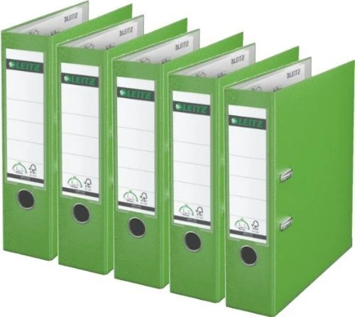 Leitz Qualitäts Ordner 2-Ring 180° Plastik, 80mm, A4, hellgrün, 10er-Pack