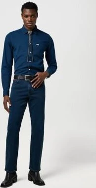 Wrangler Regular 1 Pocket Hemd langarm blue oxide (Herren)