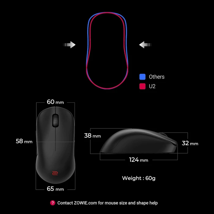 BenQ Zowie U2 Wireless mit Ladestation, schwarz, USB