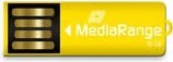 MediaRange USB Nano-Speicherstick mit Büroklammerfunktion 16GB gelb, USB-A, USB 2.0