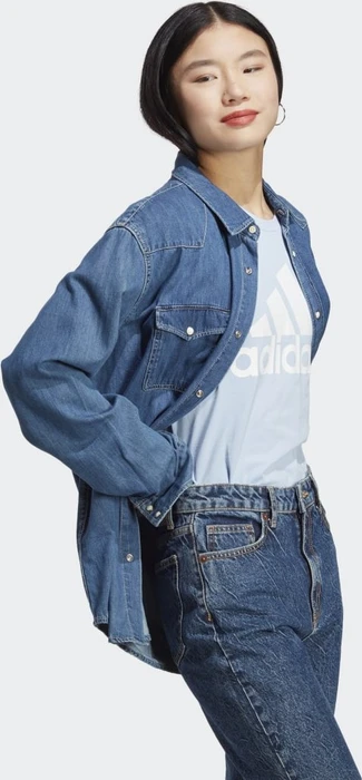 adidas Loungewear Essentials Logo T-Shirt kurzarm blue dawn/white (Damen)