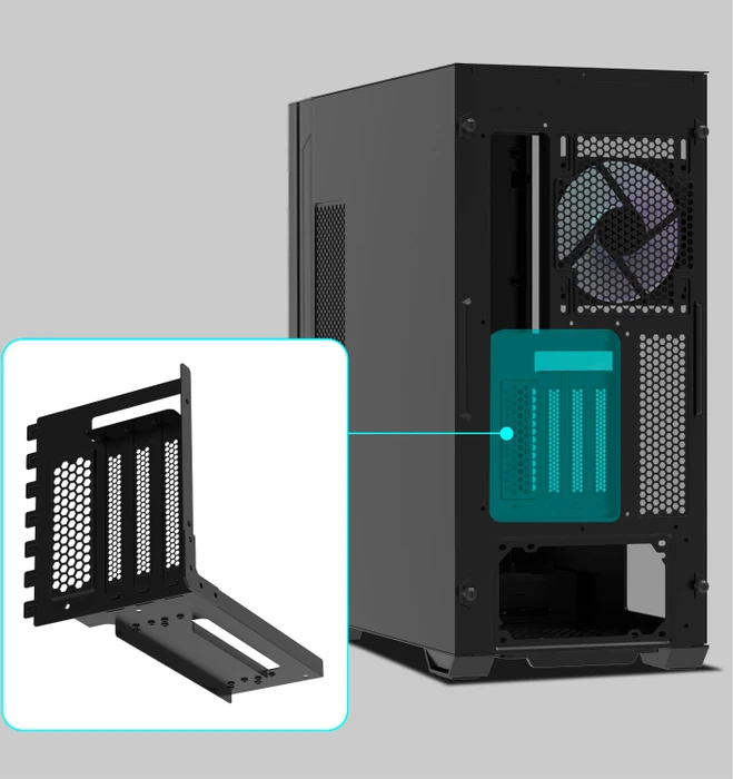 Zalman Z10 DS, schwarz, Display, Glasfenster