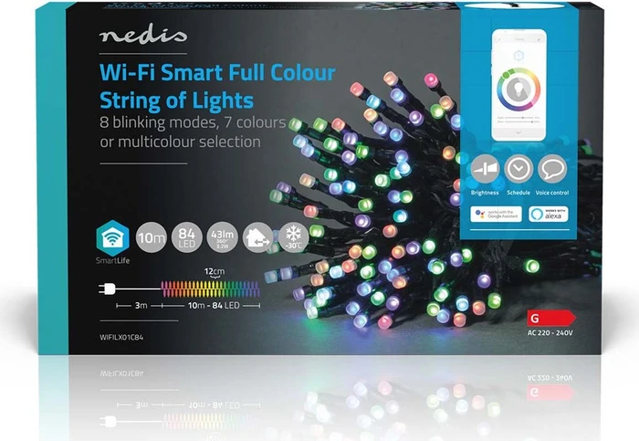 Nedis WIFILX01C84 Smart Life Dekorative Lichterkette LED 84x RGB