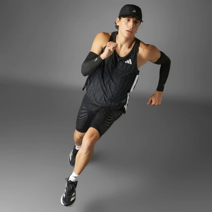 adidas Adizero Singlet Laufshirt ärmellos carbon/black (Herren)