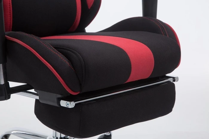 CLP Racing Limit Stoff Gamingstuhl mit Fußstütze, schwarz/rot