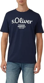 s.Oliver Logo-Print T-Shirt kurzarm navy (Herren)