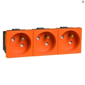 Peha Concept 45 Steckdose Erdungsstift 3fach, orange
