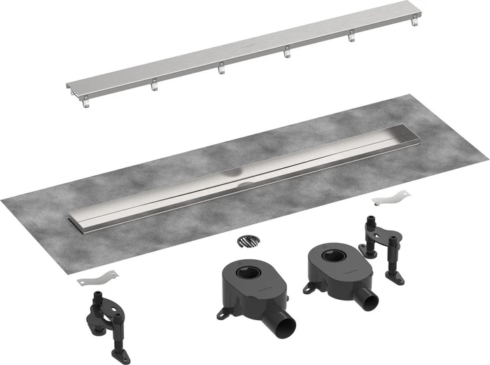 Hansgrohe RainDrain Go Duschrinne, Komplett-Set, edelstahl gebürstet
