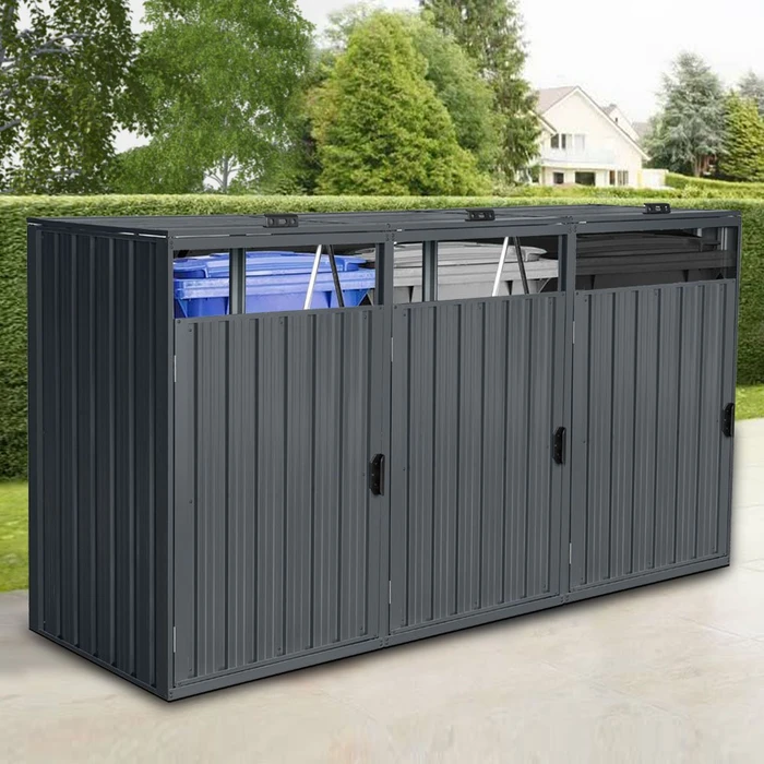 Home Deluxe Cubo Mülltonnenbox 3x 240l anthrazit (49888)
