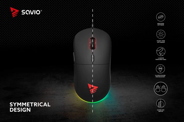 Savio Gambit RGB Gaming Mouse schwarz, USB