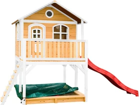 Axi Spielhaus Marc braun/weiß mit Rutsche rot