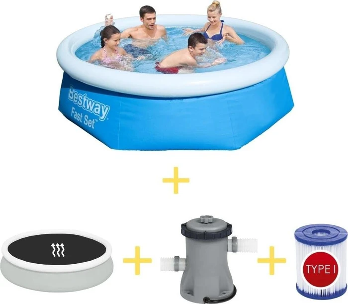 Bestway Fast Set Quick-Up Pool rund 244x66cm